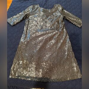 Elegant Black / Silver Sequin Mini Dress  Party Ready super cute and elegant